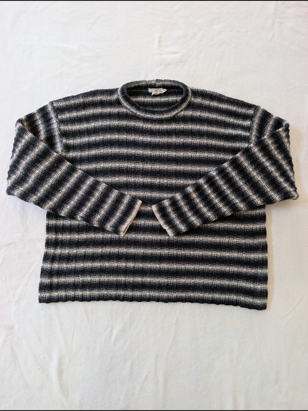 Vintage Wool 90s J Crew Striped Crewneck Sweater - Picture 3 of 5